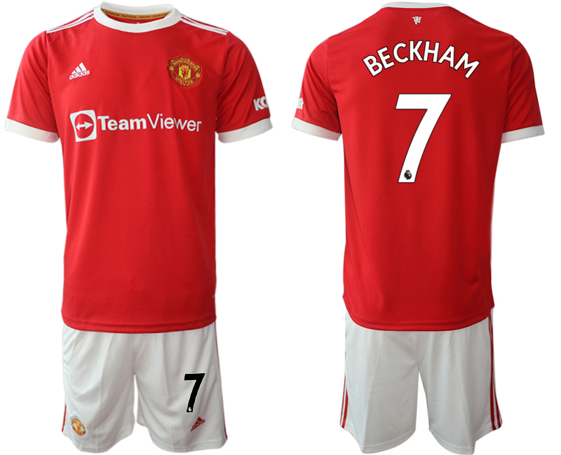 Men 2021-2022 Club Manchester United home red #7 Adidas Soccer Jerseys